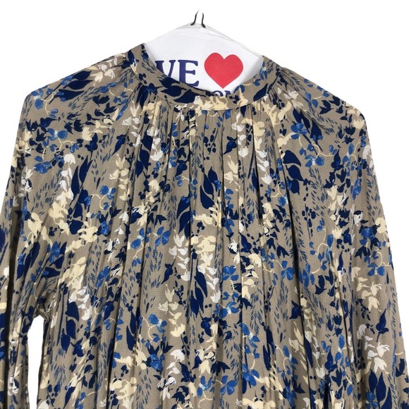 A New Day Boho Prairiecore Maxi Dress w/Layered tiers, Floral Artsy Print SZ S - Picture 3 of 10